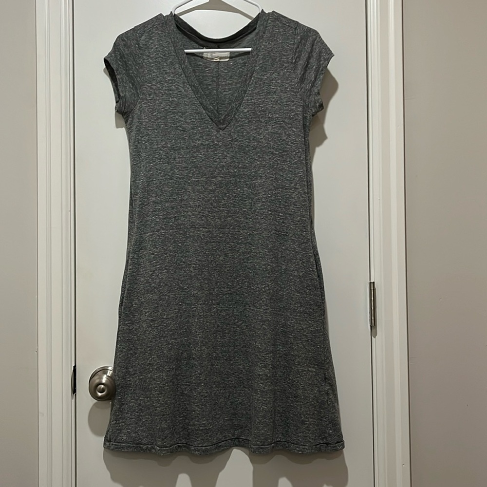 CURRENT ELLIOTT Heather Gray V-neck Tee Dress